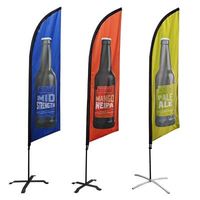 China 100% polyester/backing/knitted polyester/beach advertising/spot netting/cotton flag and bow banners/teardrop feather flags with custom logo for sale