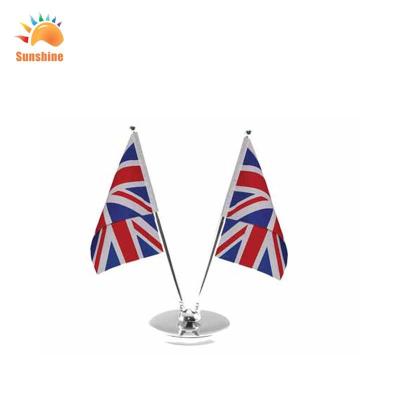 China PENNANT Flag Customized color promotion custom desk flag with pen plastic table stan flags for sale