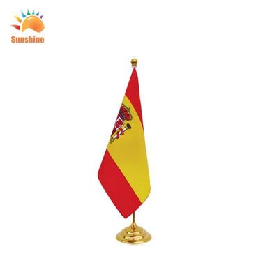 China Scrolling STAND FLAG for Table Top Flags Bases Desk Flag with Metal Pole and Base for sale