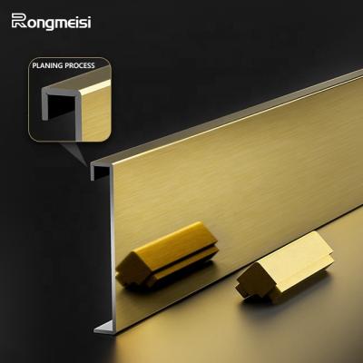 China Modern Gold Plinth Sideboard Cabinet Baseboard Cavity Furniture Micro Skirting Aluminum Micro Skirting Wood Plastic Strips Decorative for sale