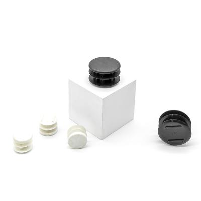 China Domestic Furniture Factory Price Round Hyderon Plastic Tube Plug High Quality Black Plastic Tube Insert For Home Furniture Chair And Table for sale