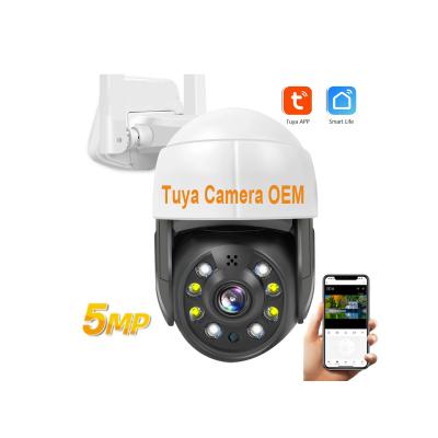 China Top Sale 5MP HD Tuya Smart Life Camera Built-in Siren Outdoor Waterproof Surveillnace IP66 WIFI Security CCTV Wireless Network PTZ Video Camera for sale