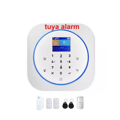 China Tuya home alarm diy kit wireless wifi tuya gsm alarm kit power failure home sms alarm with sensor alarm tuya smart home platform window door for sale