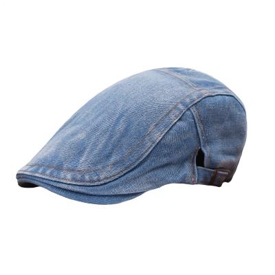 China Vintage Plain People Denim Beret Newsboy Hat Newsboy Blinders Beret Four-Season Hats for sale