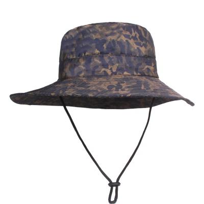 China 2021 Outdoor Use Hot Selling Outdoor Four-Season Customize Logo Unisex Camo Print Men And Women Bucket Hat for sale