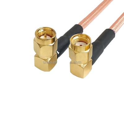 China RF SMA MALE R/A to RP-SMA MALE RG316 R/A cable L=150mm OR any other length for sale