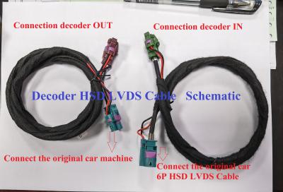 China BMW Automotive Decoder HSD LVDS 4+2P 9P OUT Cable 6 Pin HSD Cable Connectors for sale