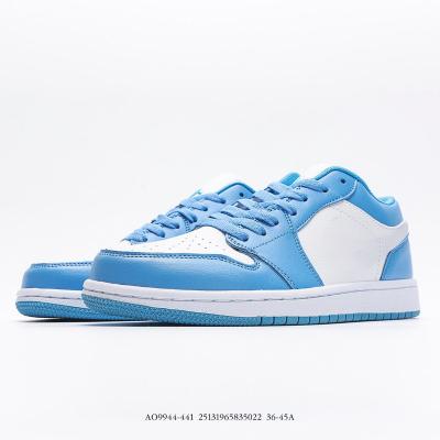 China Cushioning Master Quality Original Logo Batch Genuine Leather Shoes Fragment AJ 1 UNC OG Sneakers Low Casual Shoes Couple Basketball Shoes for sale