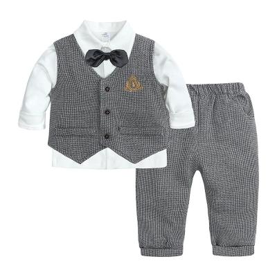 China Handsome And Fashionable Cotton Vest Boy's Casual Suit Sets The Dress The Bow Tie Formal Gentleman's Suit G Breeches Shirt Boys Three Pieces for sale