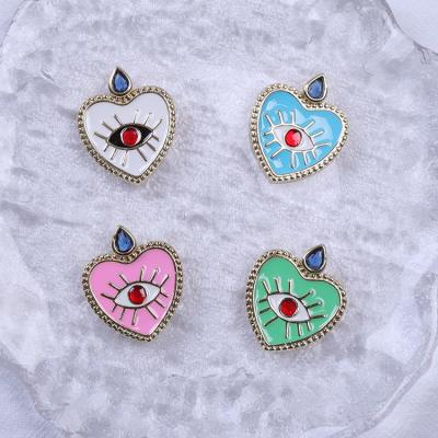 China 2022 Fashionable Enamel Devil Eyes Copper Brass Pendant Charms For Jewelry Making Necklace Earring Accessories for sale