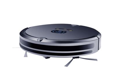 China App Control Automatic Floor Cleaner Robot , Black Robot Vacuum For Pet Hair for sale