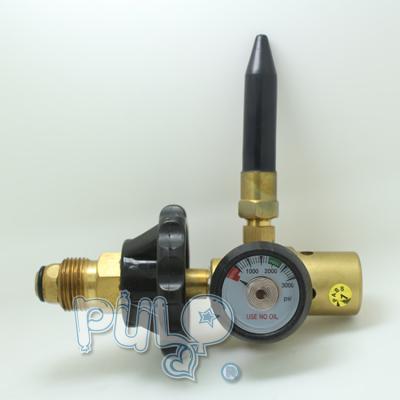 China Vertical Style Helium Copper Valve With Gauge for sale