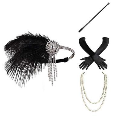 China Other Great Gatsby Flapper Gatsby Costume Accessories Set Helmets Collar G Loves Howl 20s Accessories For Women for sale