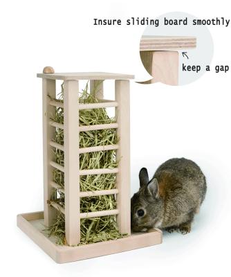 China Custom Viable Logo Wooden Pet Feeder Chinchilla, Rabbit and Guinea Pig Feeder for sale