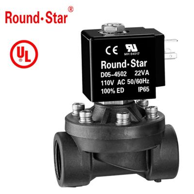 China To Be Faithful U2WSL Plastic Direct Acting UL Certified Diaphragm Solenoid Valve 1/2inch-1inch AC220V DC24V USA Standard for sale