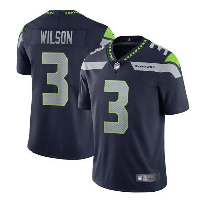 China #3 WILSON #12 FAN American Football Wear Rugby Jersey Quick Dry Cheap High Quality Uniforms for sale