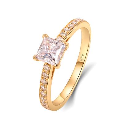 China Professional China manufacturer CUSTOM 5.5mm 1ct D color square cut moissanite name ring 18k gold for women for sale