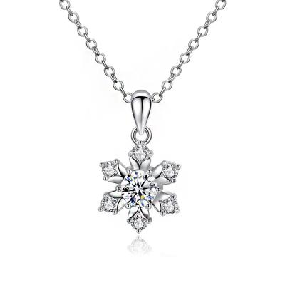 China FASHIONABLE wholesale women's 925 sterling silver jewelry sun flower diamond moissanite necklace for sale