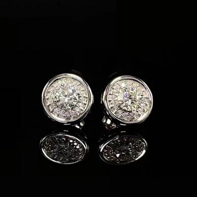 China FASHIONABLE Factory Channel Custom Setting Around 925 Silver Moissanite Diamond Earrings Women Jewelry for sale