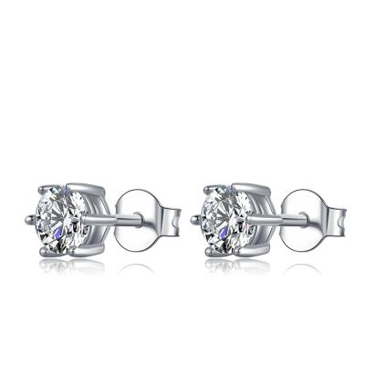 China TRENDY classic classic simple Six-claw gold moissanite diamond fashion stud earring Earrings9k 10k 14k 18k for sale