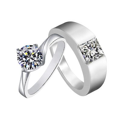 China CUSTOM MADE popular moissanite 0.25ct-1.5ct diamond couple wedding engagement ring diamond 18k white gold for sale