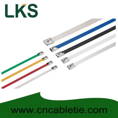 China 7.9*150mm 316,304,201 grade Ball-lock stainless steel advertisement flag cable ties for sale