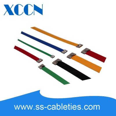 China 201 304 316 Plastic Coated Stainless Steel Cable Ties Epoxy Polyester Cover for sale