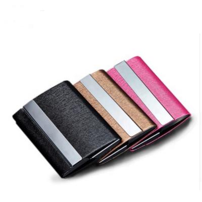 China Eco-Friendly Eco-Friendly ISO Checked Hard Name Card Holder & Business Card Holder Fashionable Durable Leather Case & Card Holder for sale