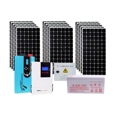 China Home Factory price 5000w solar systems off grid complete hybrid solar system 5kw solar power kit price for sale