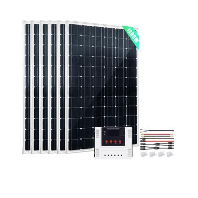 China Home Pure sine wave Solar Home System supplier 1200W 24V Mono Panel with 60A Wi-Fi PWM Solar Charge Controller for Home shed for sale