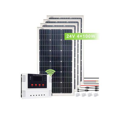 China Home Worthy solar panel system supplier 400W 24V mono solar panel with PWM wifi controller for Home for sale