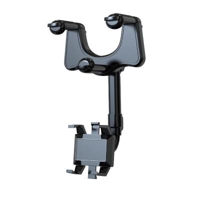 China 2022 Newest Universal 360 Adjustable Rotatable Rearview Mirror Car Phone Holder Retractable Bracket For iPhone Car Holder for sale