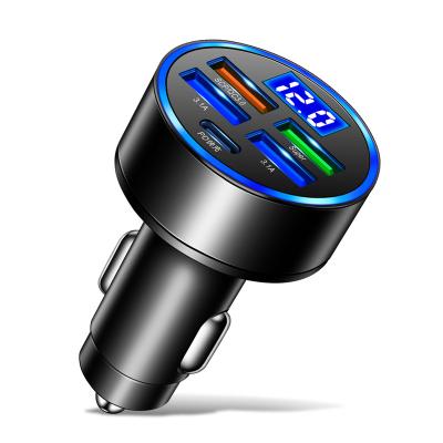 China Mobile Phone Car Charger Fast Charging Cigarette Lighter Adapter 5 Port USB A Phone Fast Charging Charger For iPhone Xiaomi For Samsung for sale