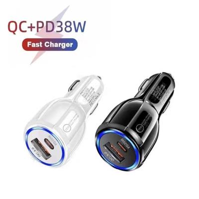 China Mobile Phone Charger 38W USB Dual Access 20W Palladium Car Charger Fast For iPhone 3.0 Fast Charging Universal Car Charger 18W for sale