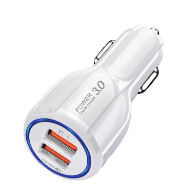 China Mobile Phone Factory Supply Car Fast Charging QC3.0 USB Car Dual Port Charger For Phone Order Wholesale Dual Fast Charger for sale