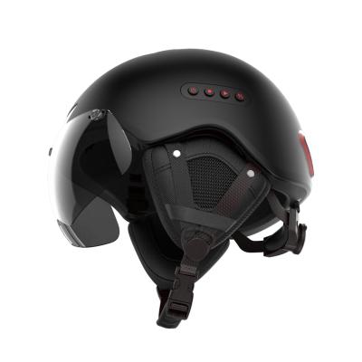 China SEWIER Half Face Open Smart Motorcycle Half Face Helmet With HD Camera Automobile Recorder Shading LED Tail Light Gravity Sensing for sale