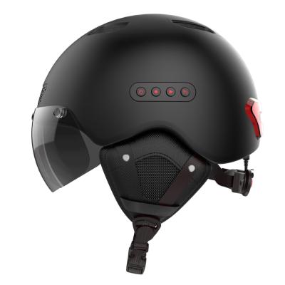 China Motorcycle Wireless Smart Helmet Warning Light Warning Signal Open Face Riding Helmet SEWIER Half Face Open Face Motorcycle Helmet for sale