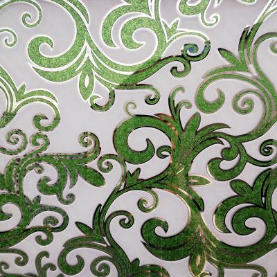 China Yard Ice Flower Acid Etched Decorative Glass For Kitchen Doors for sale