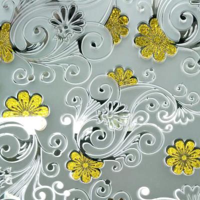 China Yard Ice Silk FlowerTitianium Printing Glass for sale