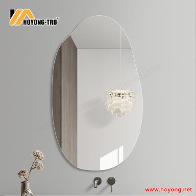 China Custom Square Cut Yard Size Shape Bevel Edges 4mm Silver Mirror Pieces For Wall for sale