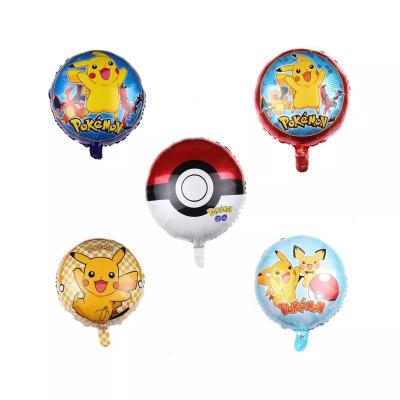 China 18 inch Hot poke-mon Pocket Monster Cartoon Character Poke-mon Balloon Pika-chu foil Helium balloons Party Decoration for sale