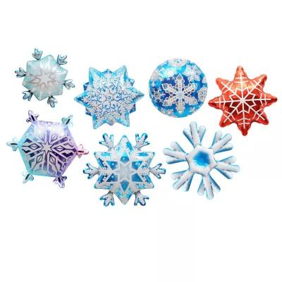 China Wholesal Christmas window decoration balloon snowflake aluminum foil balloon for Christmas decoration for sale