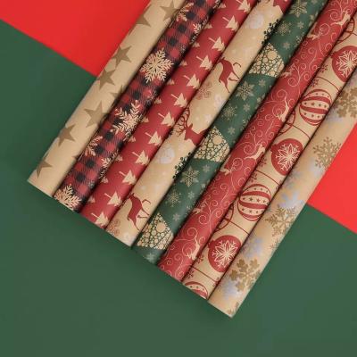 China Kerstpapier 50*70cm 80g kraftpapier cadeaupapier inpakken Te koop