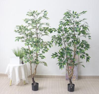 China Bonsai Fake Branch Banyan Microcarpa Green Leaf Plastic Artificial Ficus Tree Outdoor en venta