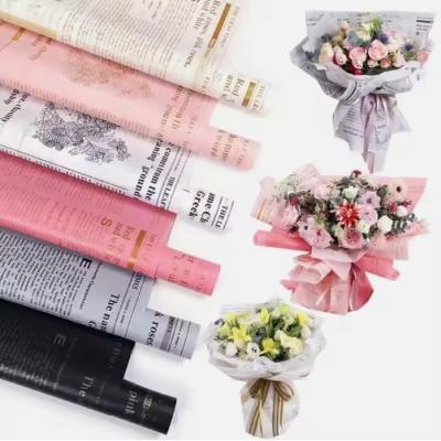 China Flower Letter Printed Personalized Gift Wrapping Paper for Reed Pulp Bouquet Packing for sale