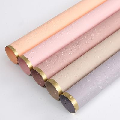 China Matt Florist Wrapping Paper abrigo del ramo de 50 micrones cubre con la frontera de oro en venta