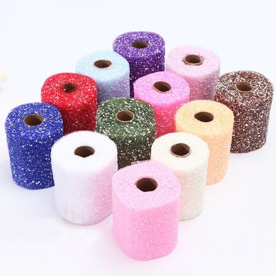 Cina Neve bianca Dots Organza Tulle Rolls Wrapping Mesh Fabric 15cm x 5 yarde in vendita