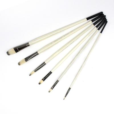 China Artista natural de acrílico formado avellana Paint Brush de la cerda del cepillo de pintura 6Pcs en venta