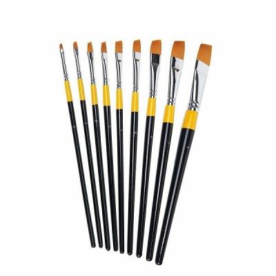 Chine Cheveux en nylon d'étiquetage privé brosse de peinture acrylique artiste angulaire Painting Brush Set à vendre