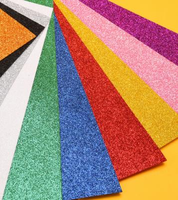 China Super Glitter Craft EVA foam sheet Glued Color Goma Fomix EVA for Kids eva with glitter Perfect for Kids Art Pr for sale